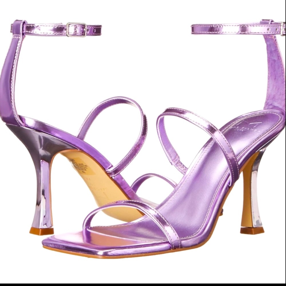 Marc Fisher Womens LTD Derine Purple Ankle Strap Heeled Sandals Square Toe Sz7.5